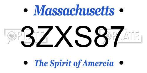 3ZXS87 Massachusetts License Plate