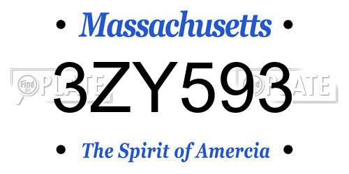 3ZY593 Massachusetts License Plate