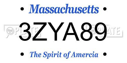 3ZYA89 Massachusetts License Plate