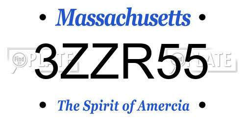3ZZR55 Massachusetts License Plate