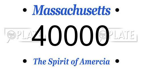 40000 Massachusetts License Plate