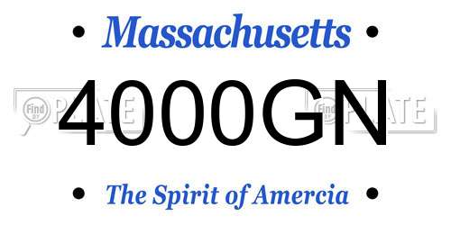 4000GN Massachusetts License Plate