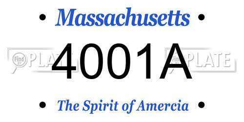 4001A Massachusetts License Plate