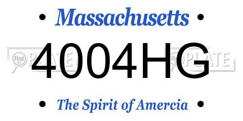 4004HG Massachusetts License Plate