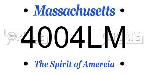 4004LM Massachusetts License Plate