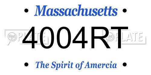 4004RT Massachusetts License Plate