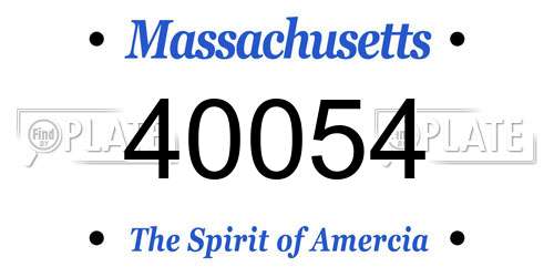 40054 Massachusetts License Plate