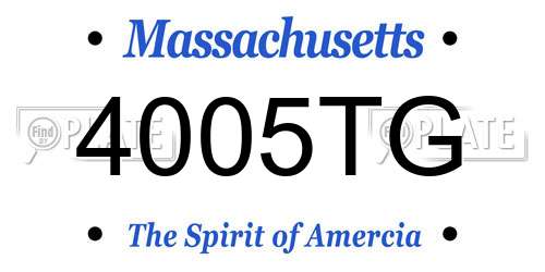 4005TG Massachusetts License Plate