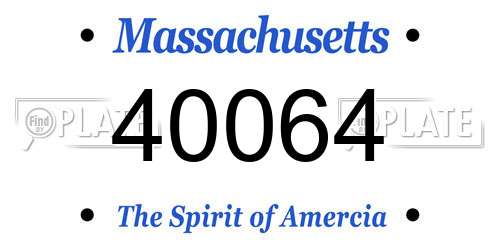 40064 Massachusetts License Plate