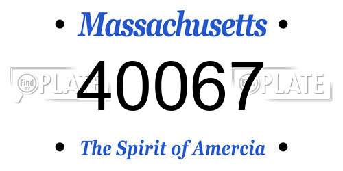 40067 Massachusetts License Plate