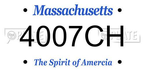 4007CH Massachusetts License Plate