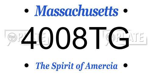 4008TG Massachusetts License Plate