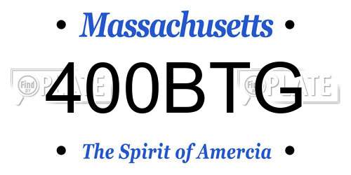 400BTG Massachusetts License Plate