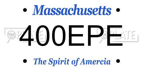 400EPE Massachusetts License Plate