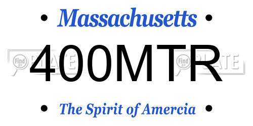 400MTR Massachusetts License Plate