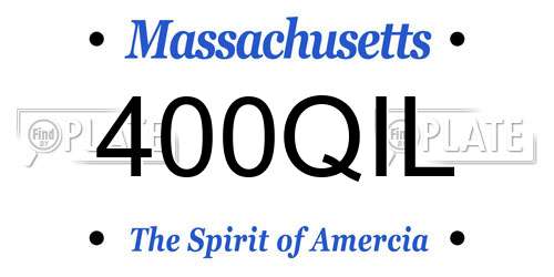 400QIL Massachusetts License Plate