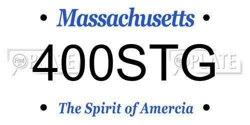 400STG Massachusetts License Plate