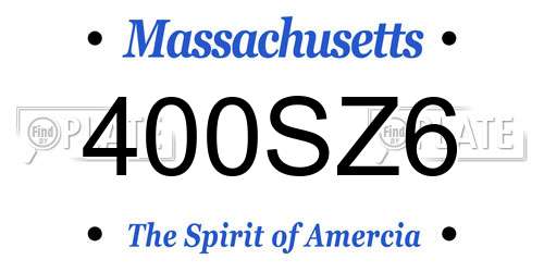 400SZ6 Massachusetts License Plate