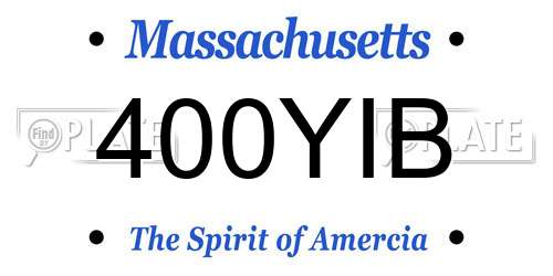 400YIB Massachusetts License Plate