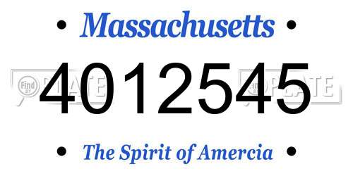 4012545 Massachusetts License Plate