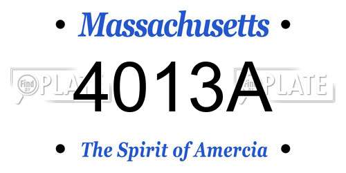 4013A Massachusetts License Plate