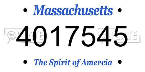 4017545 Massachusetts License Plate