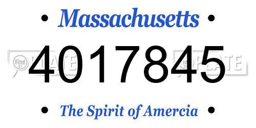 4017845 Massachusetts License Plate