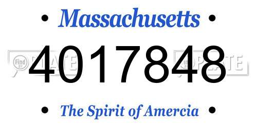 4017848 Massachusetts License Plate