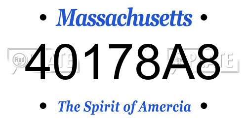 40178A8 Massachusetts License Plate