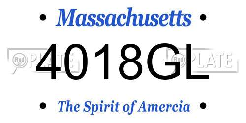4018GL Massachusetts License Plate