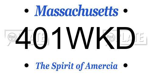 401WKD Massachusetts License Plate