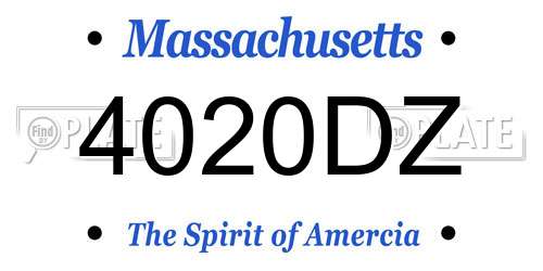 4020DZ Massachusetts License Plate