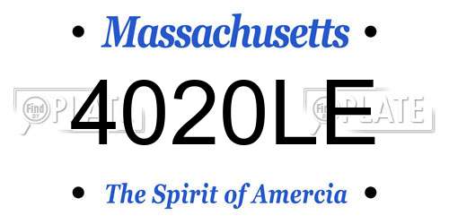 4020LE Massachusetts License Plate