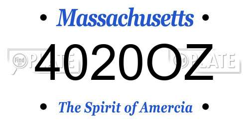 4020OZ Massachusetts License Plate