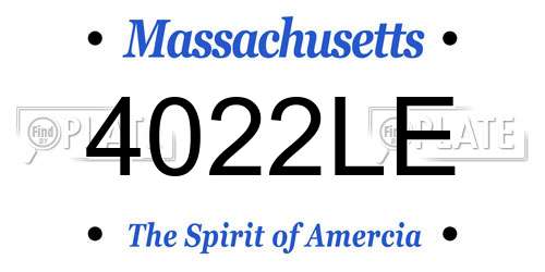 4022LE Massachusetts License Plate
