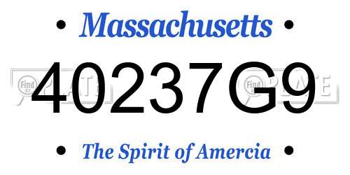 40237G9 Massachusetts License Plate