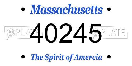 40245 Massachusetts License Plate