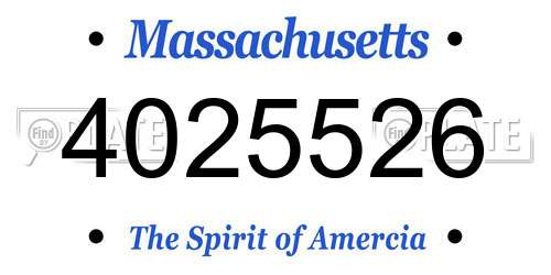 4025526 Massachusetts License Plate