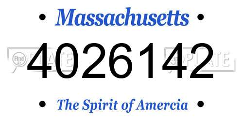4026142 Massachusetts License Plate