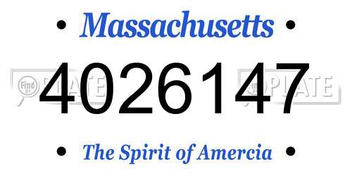 4026147 Massachusetts License Plate