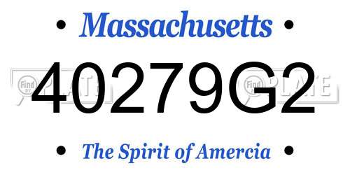 40279G2 Massachusetts License Plate