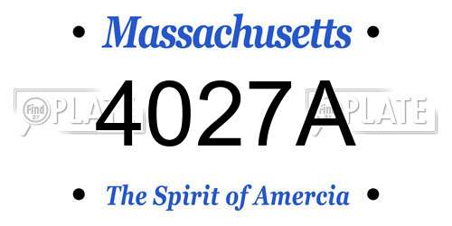 4027A Massachusetts License Plate
