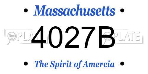 4027B Massachusetts License Plate