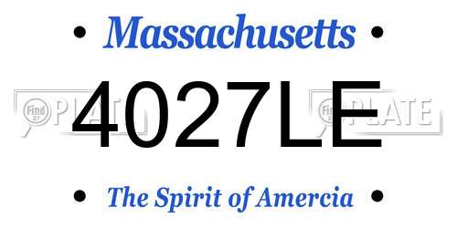 4027LE Massachusetts License Plate