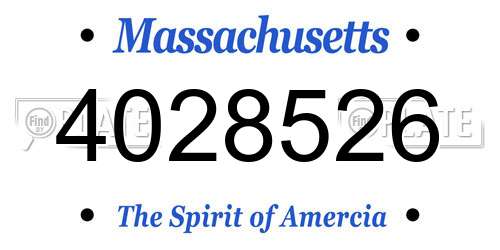4028526 Massachusetts License Plate