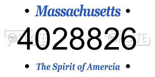 4028826 Massachusetts License Plate