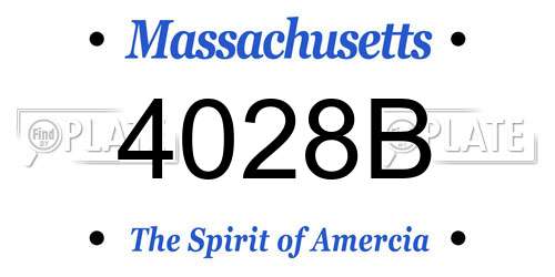 4028B Massachusetts License Plate