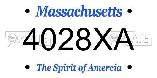 4028XA Massachusetts License Plate