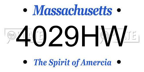 4029HW Massachusetts License Plate