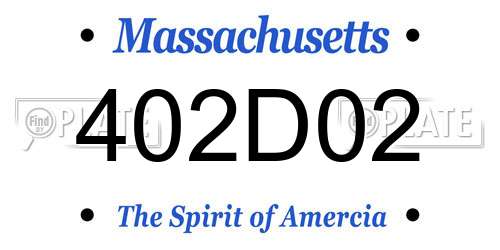 402D02 Massachusetts License Plate
